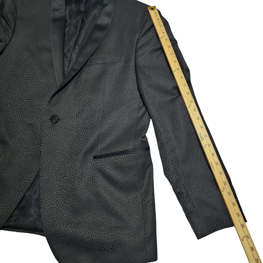 Sand Copenhagen Red Carpet Black Snakeskin Jacquard Tuxedo Jacket 110/44R NWOT